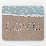 Love on the Beach Seashell Art Mousepads