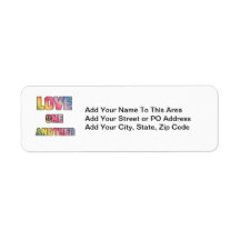 Love One Another Peace T-shirts and Gifts Return Address Labels