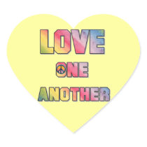 Love One Another Peace T-shirts and Gifts Heart Stickers