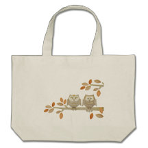 Love Owls in Tree Bag
