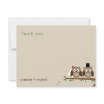Love Owls Wedding Thank You Cards