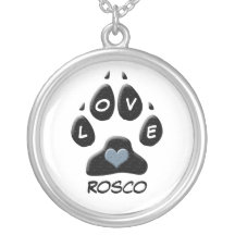 Love Paw Print Dog Personalized Necklace