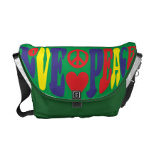 Love Peace Hippie Spruch Kurier Tasche