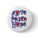 love peace hope buttons