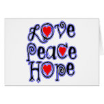 love peace hope greeting cards