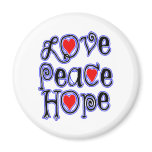 love peace hope refrigerator magnet