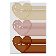 Love, Peace, Joy, Hearts Card