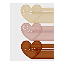 Love, Peace, Joy, Hearts Postcard