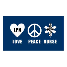 Love Peace LPN Business Cards