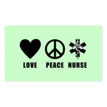 Love Peace Nurse Business Cards