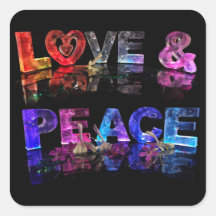 Love & Peace Square Stickers