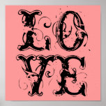 Love Pink and Black Poster