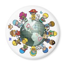 Love Planet Earth: Unite for Peace Refrigerator Magnets