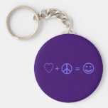 Love plus Peace equals Happiness Key Chains