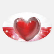 Love Poland flag heart background Oval Sticker