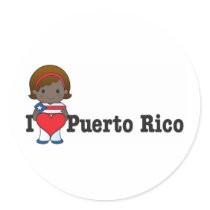 Love Puerto Rico Round Sticker
