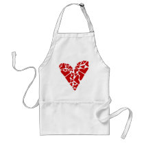 Love Puzzle: Red Heart Pieces Apron