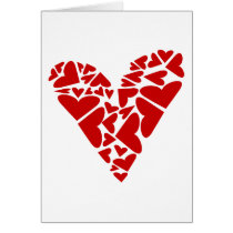 Love Puzzle: Red Heart Pieces Card