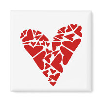 Love Puzzle: Red Heart Pieces Fridge Magnet
