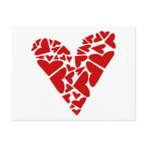 Love Puzzle: Red Heart Pieces Postcards