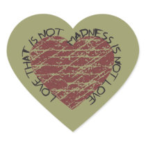 Love Quote Red Weathered Heart Stickers