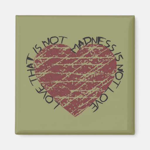 Love Quote Weathered Red Heart Magnet