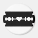 love razor blade heart fridge magnet