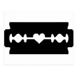 love razor blade heart postcard