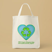 Love Recycling Ocean Heart Tote Bag Promo bags