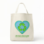 Love Recycling Ocean Heart Tote Bag Promo