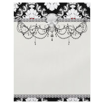 love red heart damask on white black custom flyer