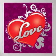 Love Red Heart Poster