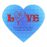 Love Red Heart Wedding Sticker