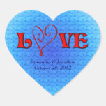 Love Red Heart Wedding Sticker