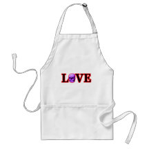 Love Red Skull Purple The MUSEUM Zazzle Gifts Aprons