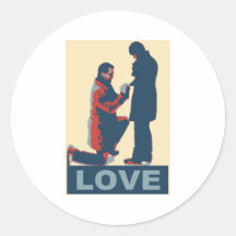 Love Round Stickers