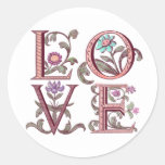Love Round Stickers