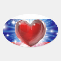 Love Russia flag heart background Sticker