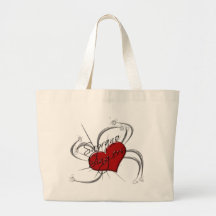 Love Saprono Singers Heart Tote Bags