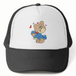 love sick boy teddy bear design mesh hats