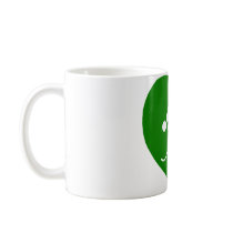 Love Skiing Green Heart Mug