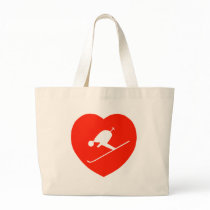 Love Skiing Red Heart Bags