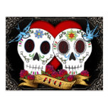 Love Skulls Day of the Dead Postcard