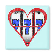 LOVE SLOTS - DISTRESSED FRIDGE MAGNET