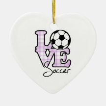 Love Soccer Ornaments