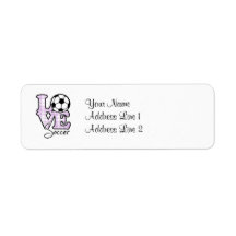 Love Soccer Return Address Labels