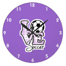 Love Soccer Wall Clocks