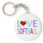 LOVE SOFTBALL KEYCHAIN
