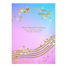 Love Songs Bat Mitzvah Custom Announcements
