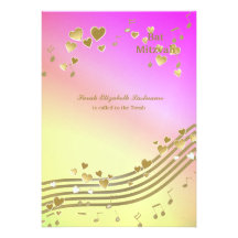Love Songs Bat Mitzvah Personalized Announcements